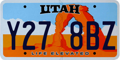 UT license plate Y278BZ