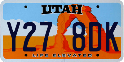 UT license plate Y278DK