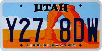 UT license plate Y278DW