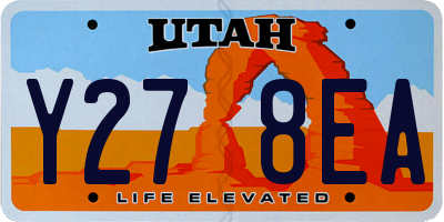 UT license plate Y278EA
