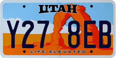 UT license plate Y278EB