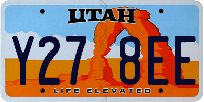 UT license plate Y278EE