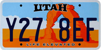 UT license plate Y278EF