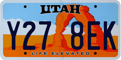 UT license plate Y278EK