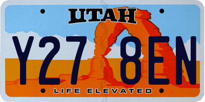 UT license plate Y278EN