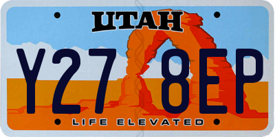 UT license plate Y278EP