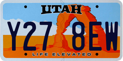 UT license plate Y278EW