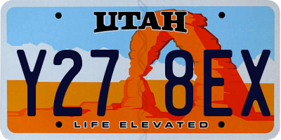 UT license plate Y278EX
