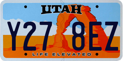 UT license plate Y278EZ