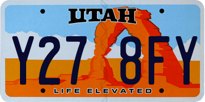 UT license plate Y278FY