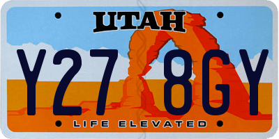 UT license plate Y278GY