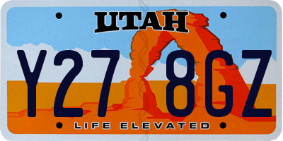 UT license plate Y278GZ