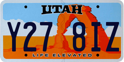 UT license plate Y278IZ