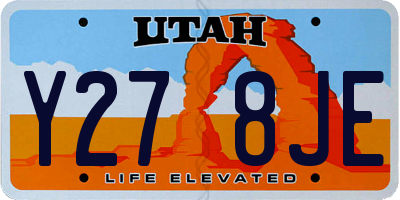UT license plate Y278JE