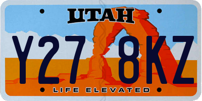 UT license plate Y278KZ