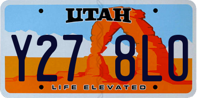 UT license plate Y278LO