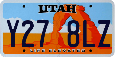 UT license plate Y278LZ