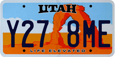 UT license plate Y278ME