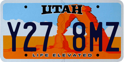 UT license plate Y278MZ