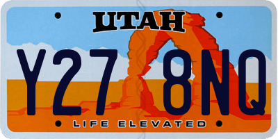 UT license plate Y278NQ