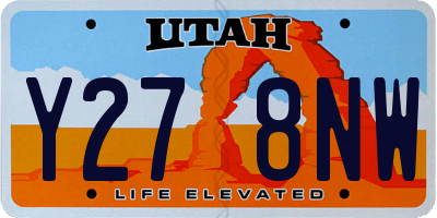 UT license plate Y278NW