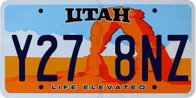UT license plate Y278NZ