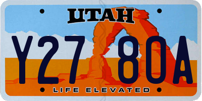 UT license plate Y278OA