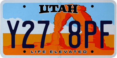 UT license plate Y278PF
