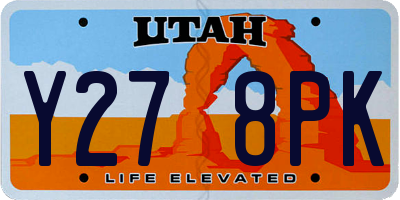 UT license plate Y278PK