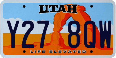 UT license plate Y278QW