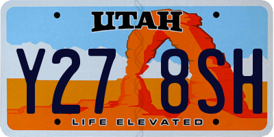 UT license plate Y278SH