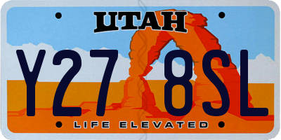 UT license plate Y278SL