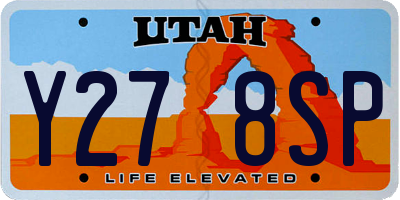 UT license plate Y278SP