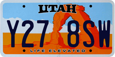 UT license plate Y278SW