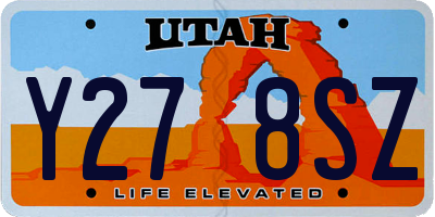 UT license plate Y278SZ