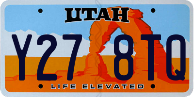 UT license plate Y278TQ