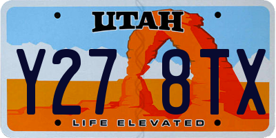 UT license plate Y278TX