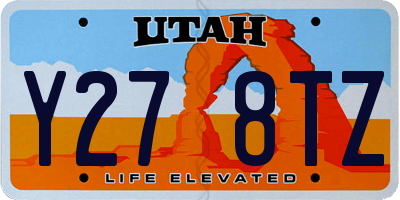 UT license plate Y278TZ