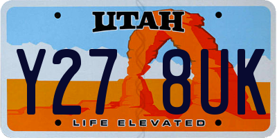 UT license plate Y278UK