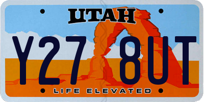 UT license plate Y278UT