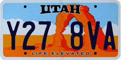 UT license plate Y278VA
