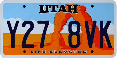 UT license plate Y278VK