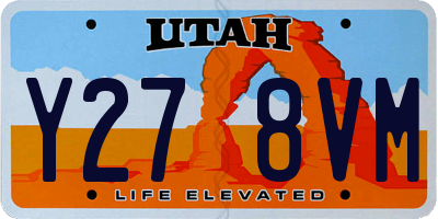 UT license plate Y278VM