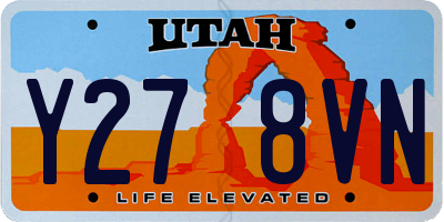 UT license plate Y278VN