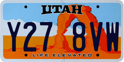 UT license plate Y278VW