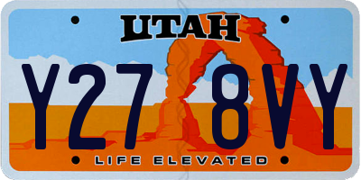 UT license plate Y278VY