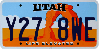 UT license plate Y278WE