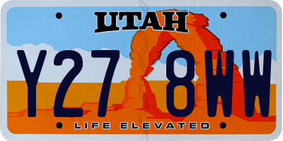 UT license plate Y278WW