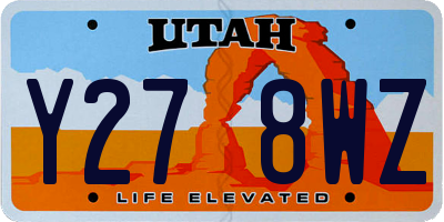 UT license plate Y278WZ