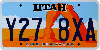 UT license plate Y278XA